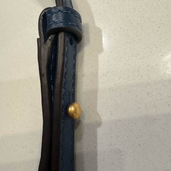 Tory Burch mini symphony blue Fleming Quilted Blue and Gold Crossbody Bag - Picture 6 of 8